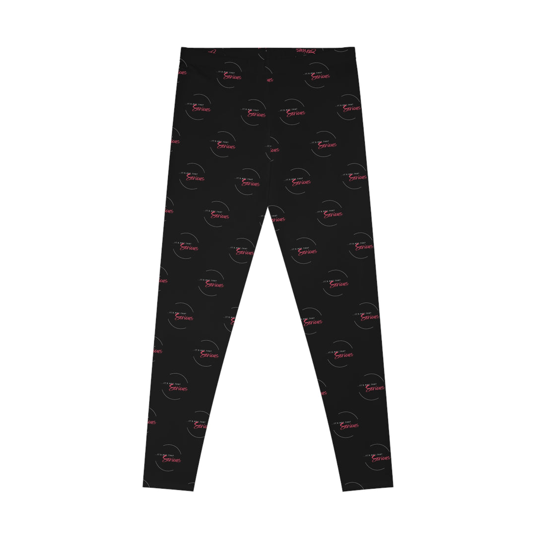 Black leggings with a pattern on a white background