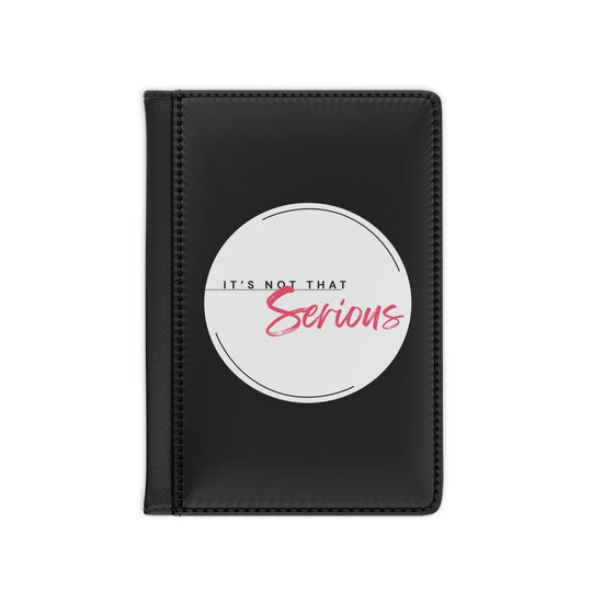 Black notebook cover with a white circular design and text on a white background
