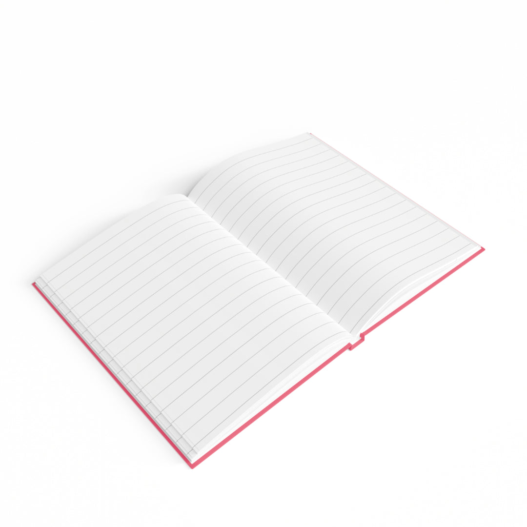 Open notebook with grid paper on a white background