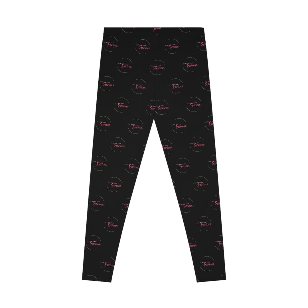 Black leggings with a pattern on a white background